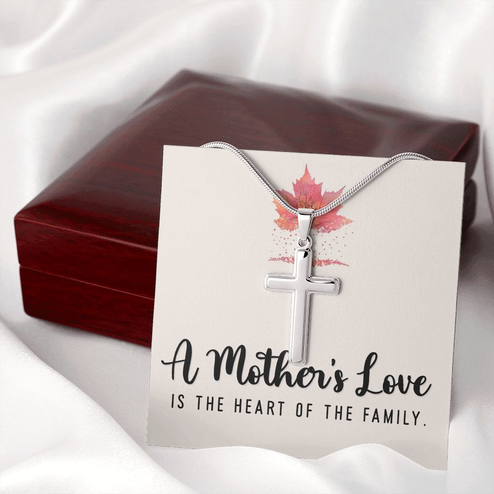 A mothers love is the heart of the family Stainless steel necklace perfect for gift