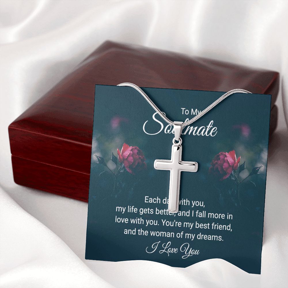 To my soulmate - each day with you Wear your faith proudly with this stunning artisan-crafted Stainless Steel Cross Necklace.