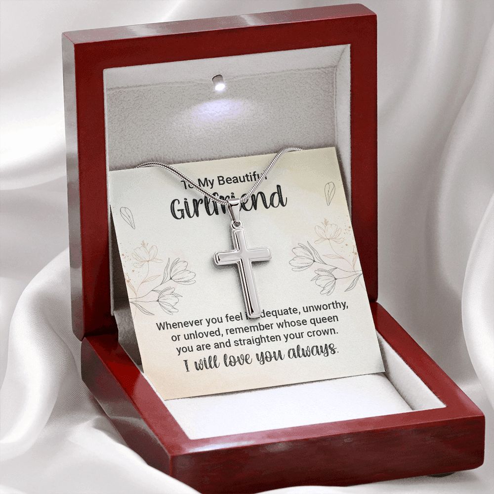 to my girlfriend - whenever you feel inadequate Stainless steel necklace perfect for gift