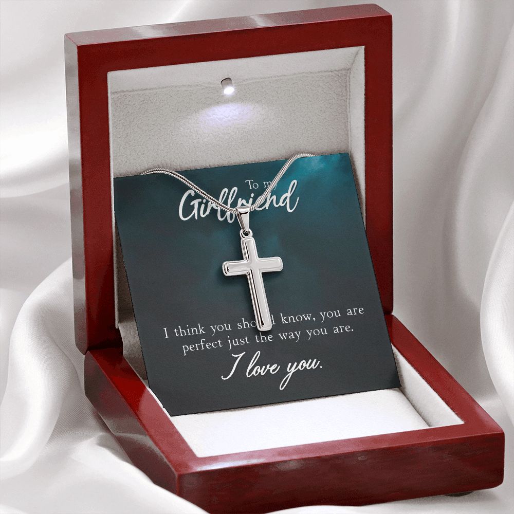 To my girlfriend-I think you should know Wear your faith proudly with this stunning artisan-crafted Stainless Steel Cross Necklace.