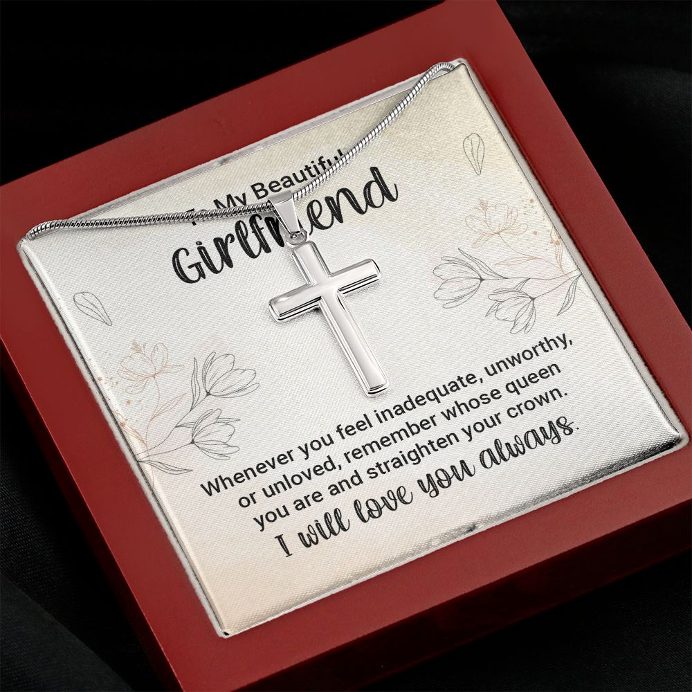 to my girlfriend - whenever you feel inadequate Stainless steel necklace perfect for gift