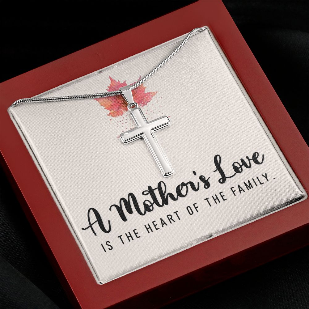 A mothers love is the heart of the family Wear your faith proudly with this stunning artisan-crafted Stainless Steel Cross Necklace.