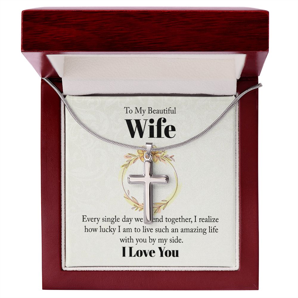 To my beautiful wife - every single day we spend together Stainless steel necklace perfect for gift