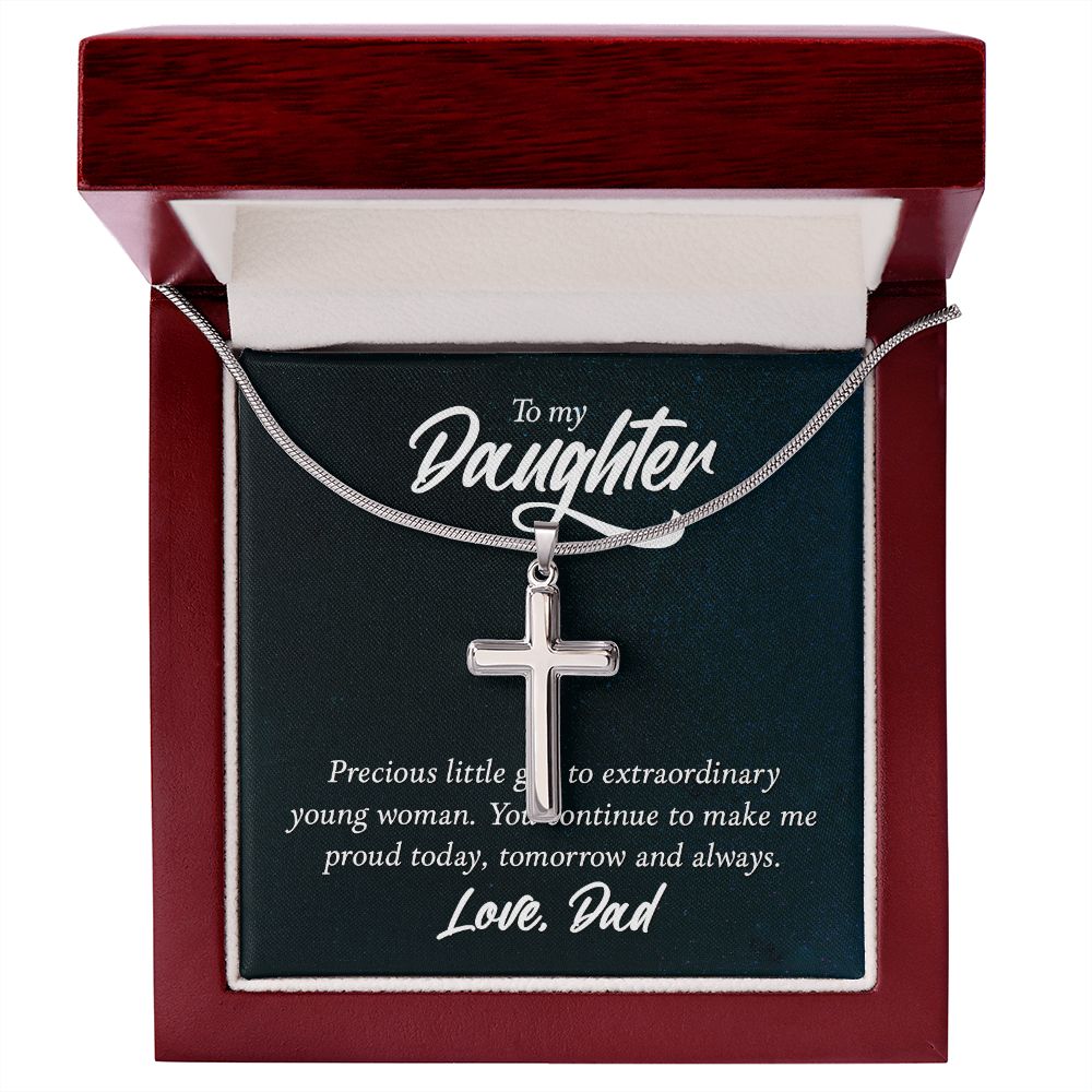 To my daughter Wear your faith proudly with this stunning artisan-crafted Stainless Steel Cross Necklace.